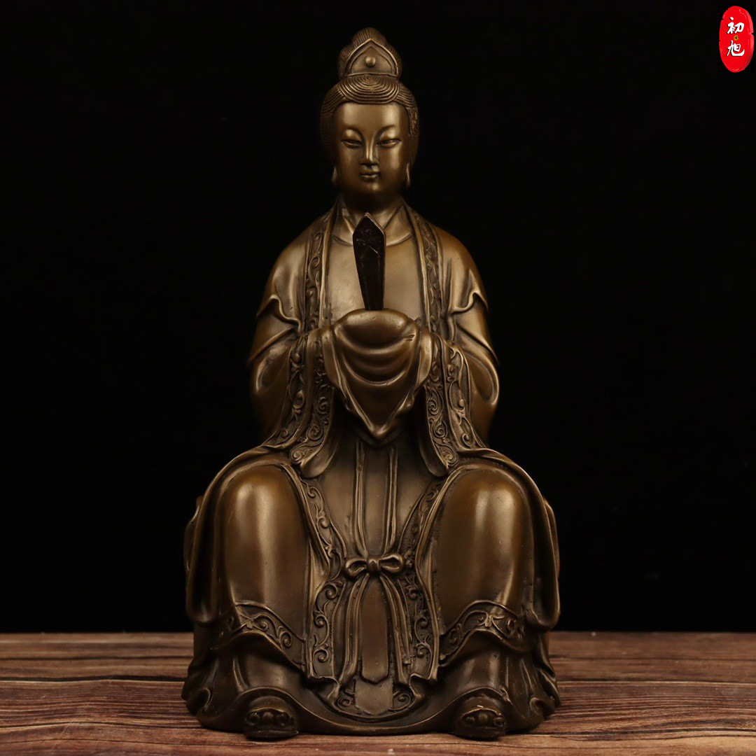 碧霞元君摆件纯铜泰山娘娘泰山奶奶铜像泰山圣母佛像家用供养神像