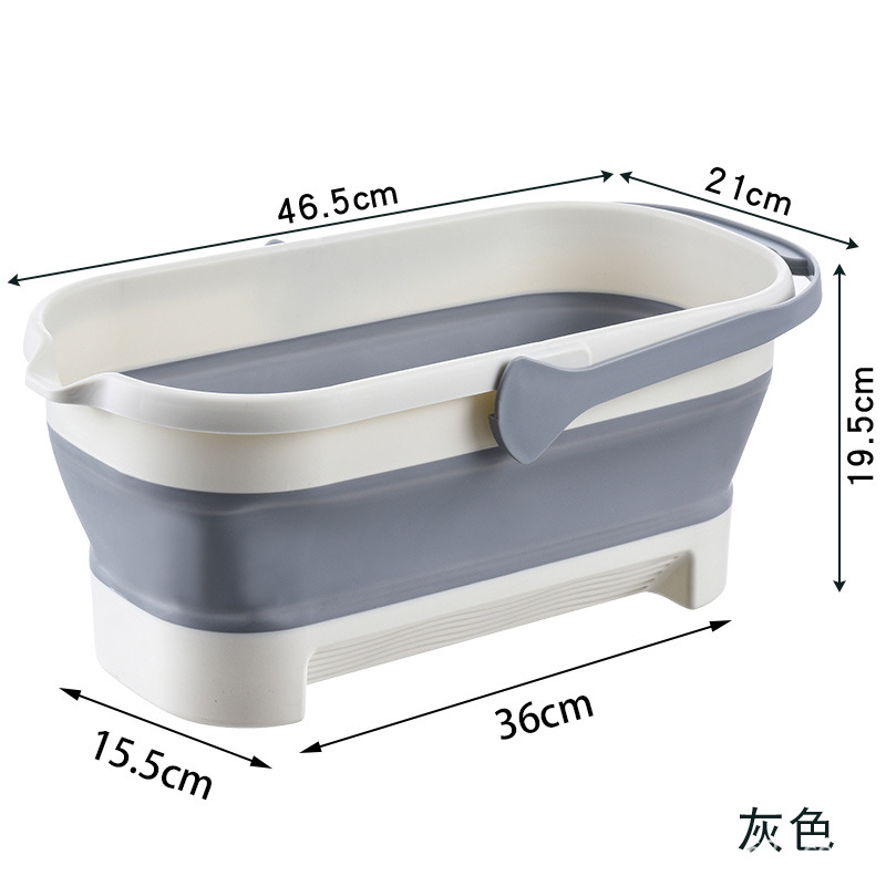 Mop Collapsible Bucket Plastic Mop Bucket Handle Water Storage Mop for Home Mop Hand Wash-Free