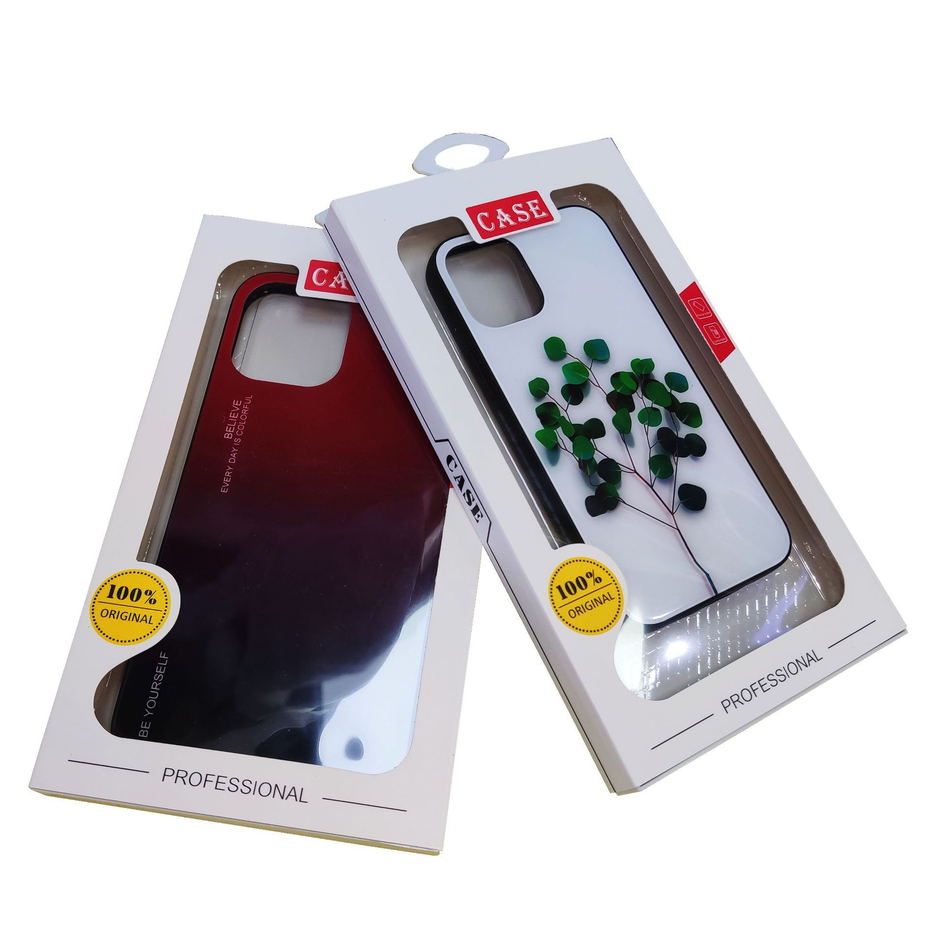 现货pvc手机壳纸套抽拉包装盒 华为苹果吸塑包装盒硬质纸盒包装