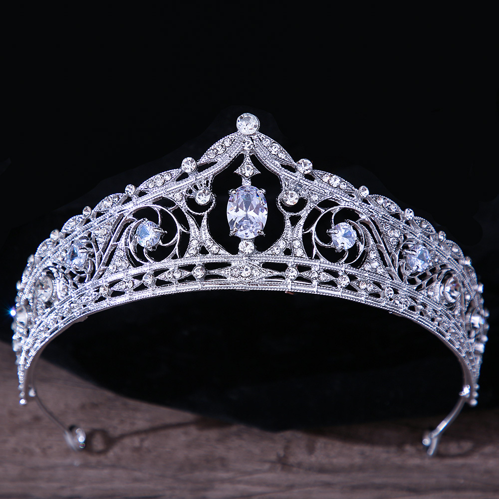 Bridal Headdress European Princess Birthday Rhinestone Zircon Wedding Dress Crown Bridal Adult Ceremony Dress Headdress Hair Accessories