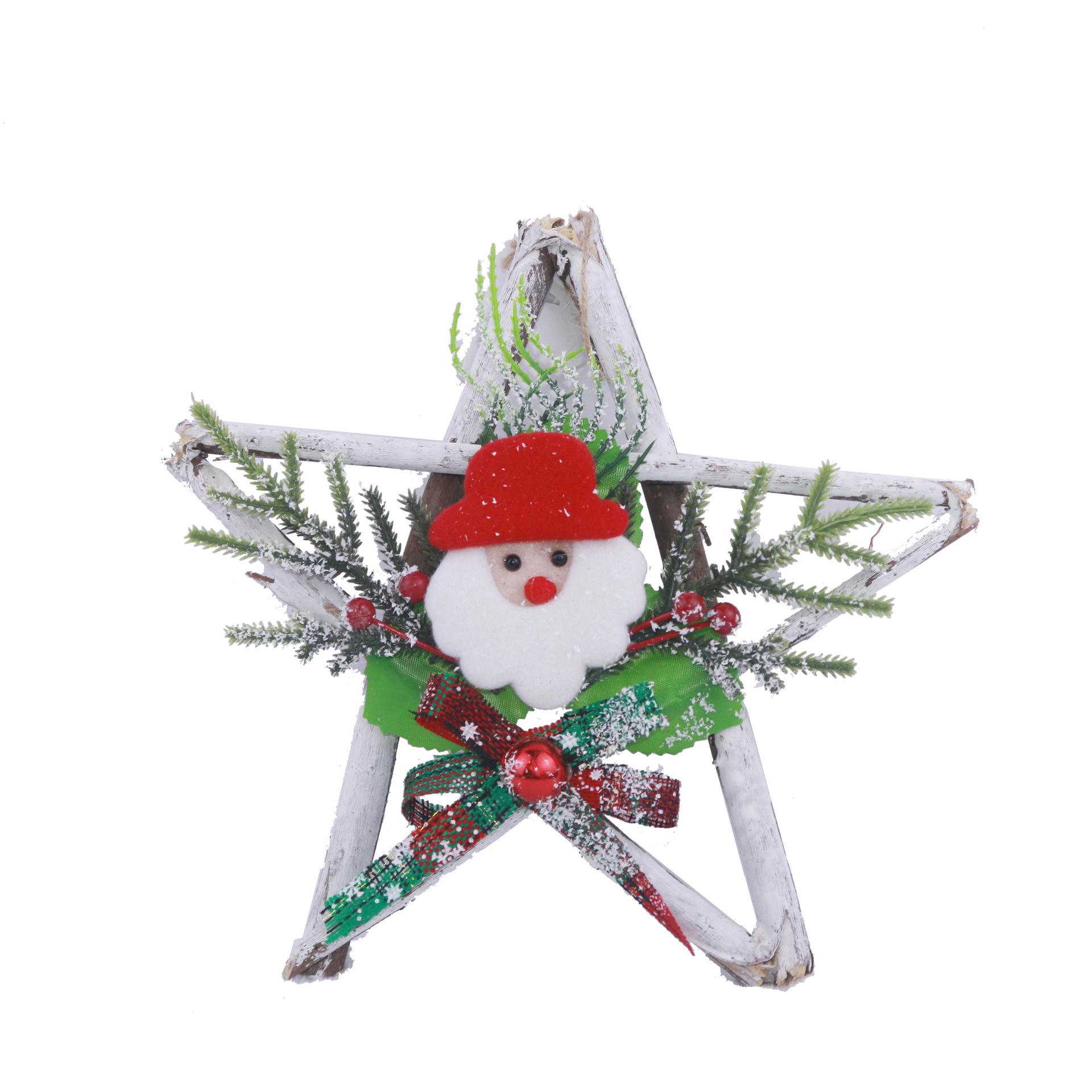 Christmas Decoration Wooden Five-Star 15/19/24cm Christmas Decoration Door Hanging Christmas Pendant Hotel Mall Layout