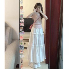 夏装新款韩系穿搭一整套盐系甜美减龄上衣白色半身裙气质两件套装