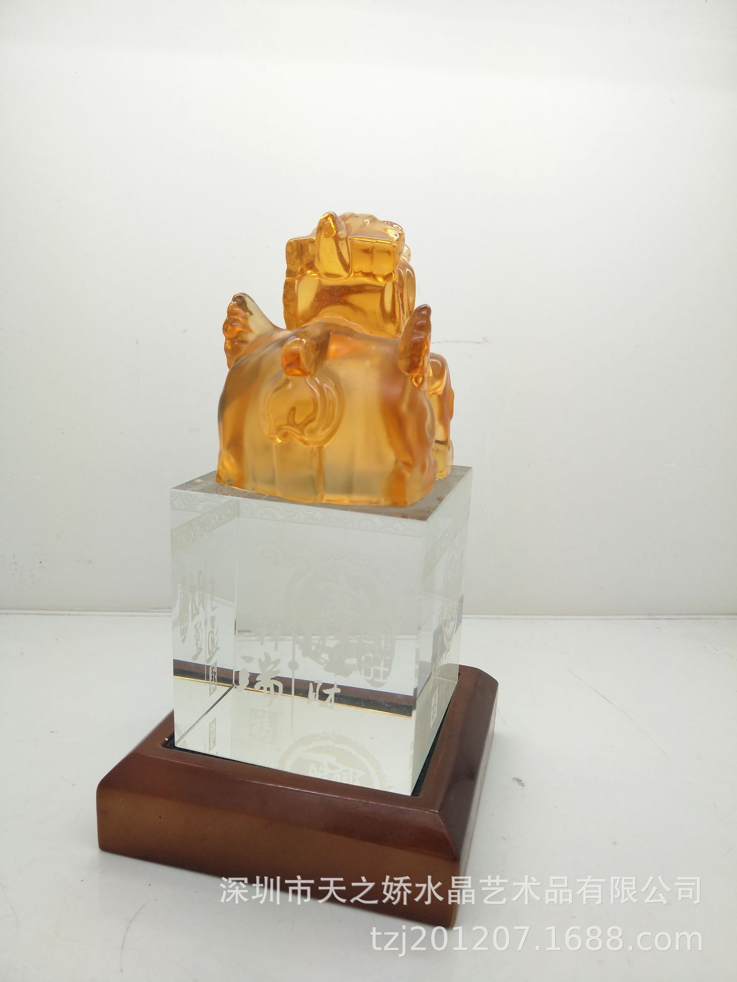 琉璃貔貅印章办公摆件工艺品古法琉璃招财水晶银行保险礼品伴手礼