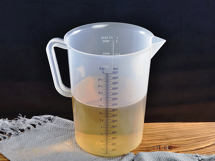 加厚大容量奶茶店量杯带刻度家用3000毫升5000ml塑料护理杯大口5l