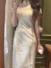 少女民国风2024新中式改良旗袍连衣裙年轻款白色蕾丝气质收腰夏季