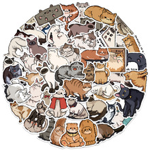 50张可爱原创手绘遇见小猫涂鸦贴纸行李箱电脑手机壳防水猫咪贴纸
