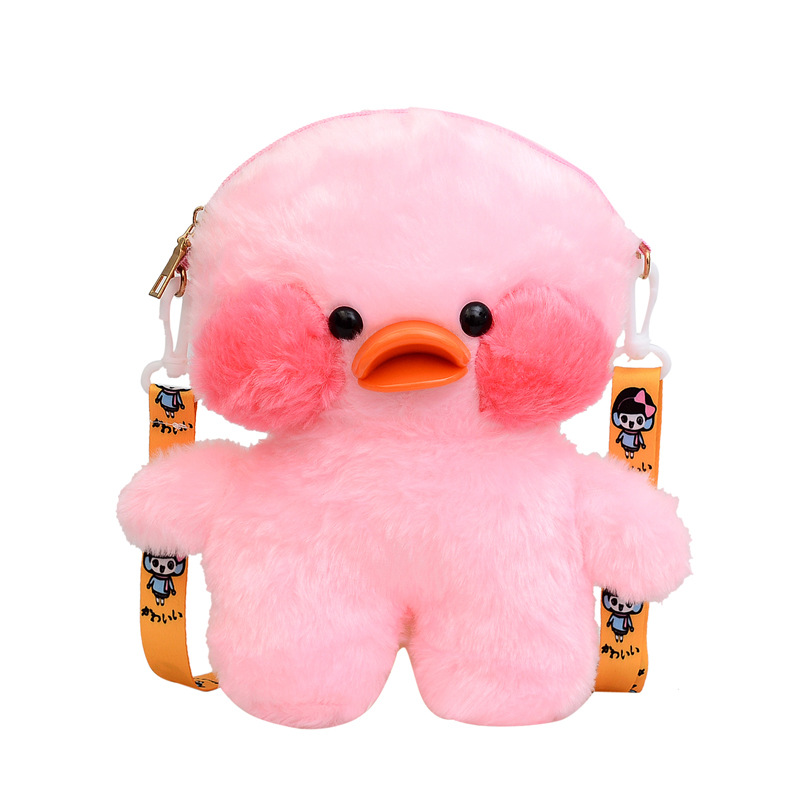 Wholesale Sweet Cartoon Cute Little Duck Plush Bag School Girls Phone Shoulder Bag Crossbody Bag Toy Bag