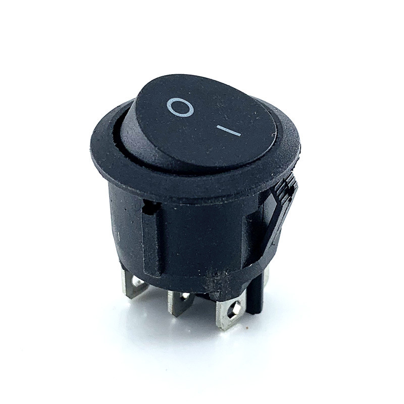热销船型开关kcd2 六脚两档全圆翘板开关全黑 电器电源开关-阿里巴巴