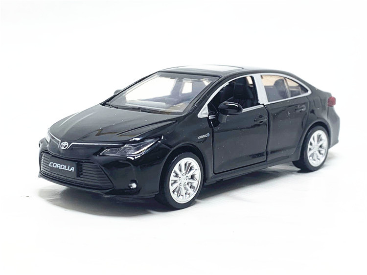 盒装彩珀成真1:33丰田卡罗拉合金汽车模型回力声光玩具车两开门