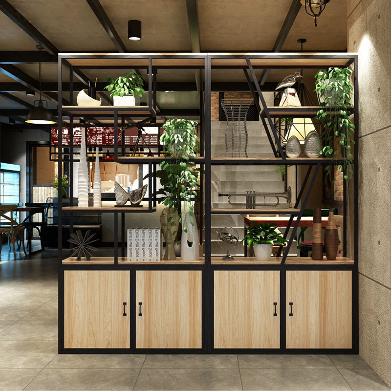 办公室隔断置物架落地组合书架玄关屏风柜铁艺储物柜多层展示货架