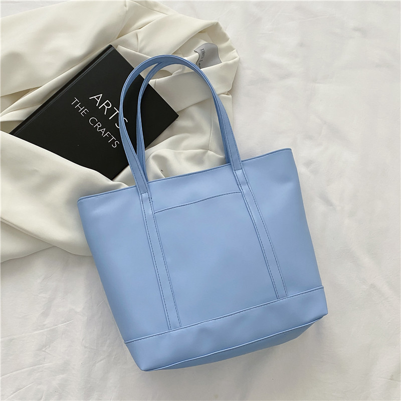 Blue Cool Women's Bag Large Capacity 2021 New Trendy Fashionable Elegant Internet Celebrity Student Class Commuter Shoulder Tote Bag