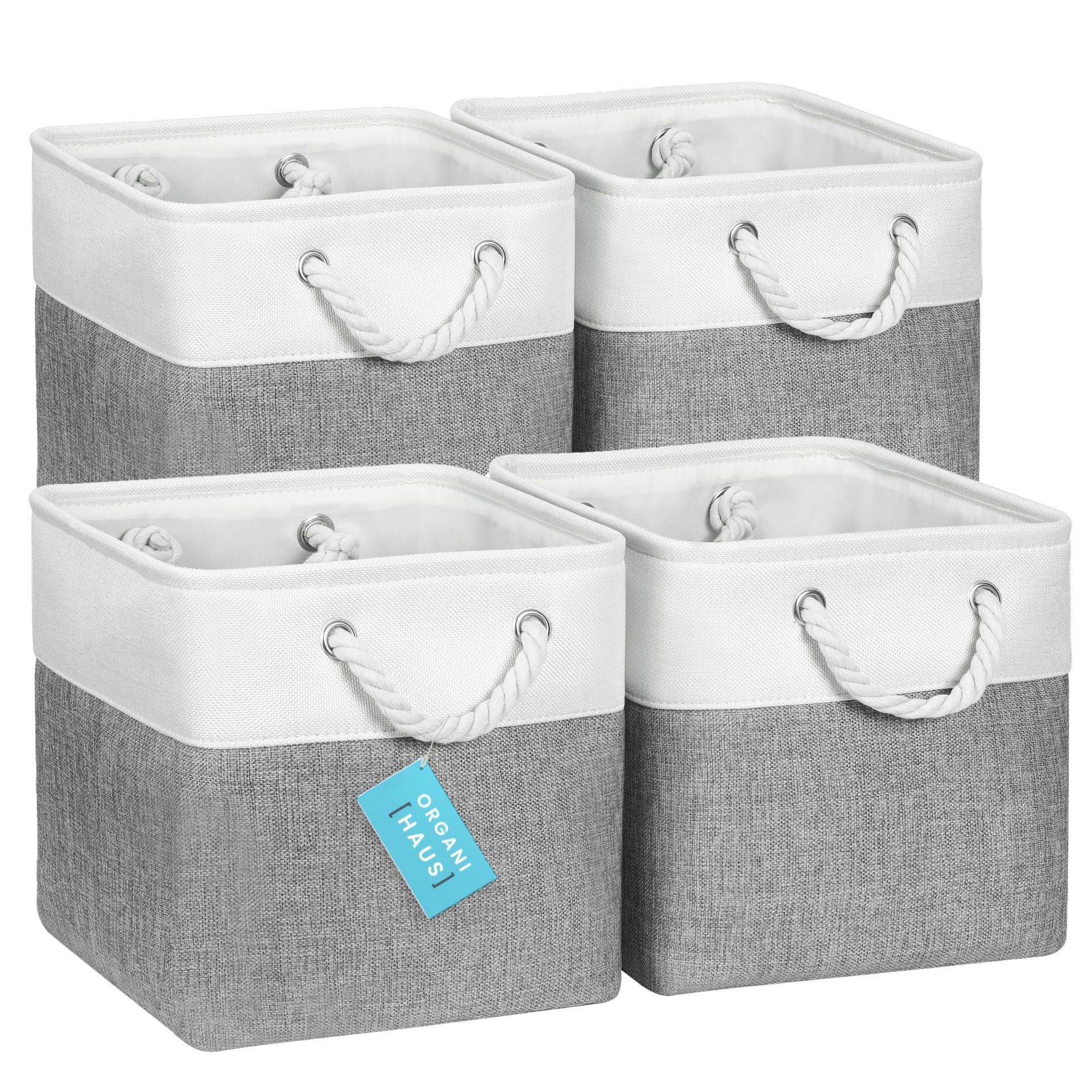 亚马逊立方体储物箱 4 件套储物架织物体篮收纳玩具书籍收纳箱