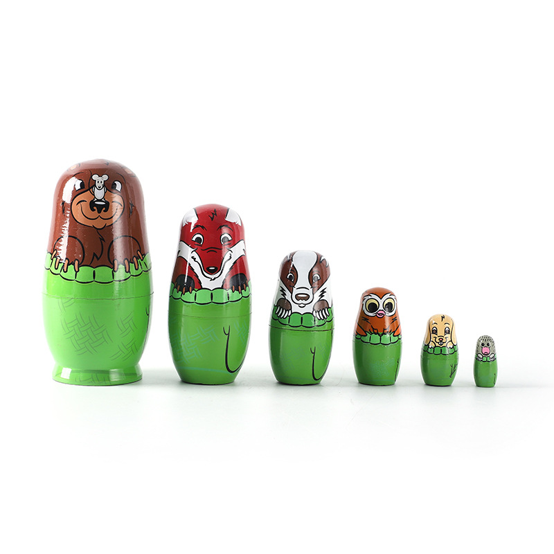 六层彩绘俄罗斯套娃7层卡通木质套娃娃木制玩具八层旅游工艺礼品