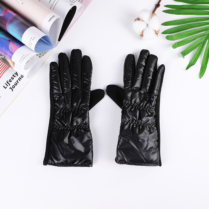 New Autumn and Winter Gloves Women's Riding Gloves Micro Velvet Warm Gloves Fashion Non-slip Gloves Cotton Gloves