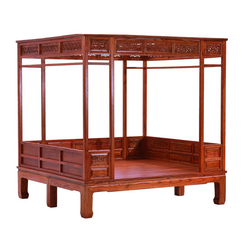 5米1.8米复古代实木床老式古典花梨架子床中式踏拔步床