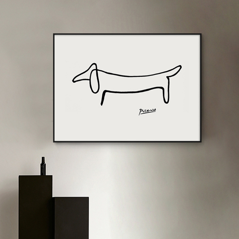 0成交261副cat & dog可爱波普风我的恋人猫咪与狗抽象装饰画有趣艺术