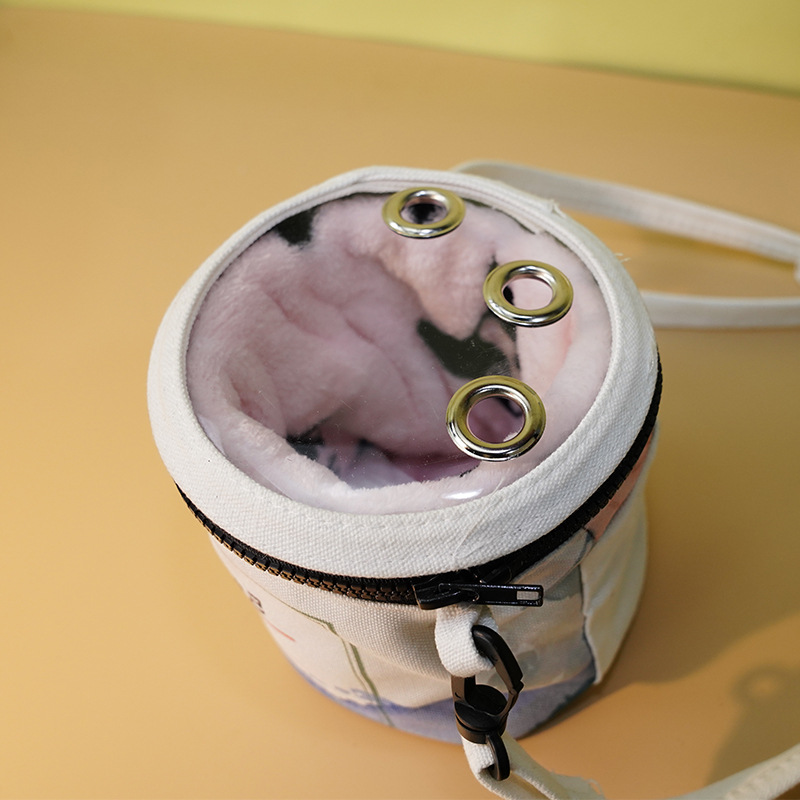 可视仓鼠外带包迷你单肩包挂包蜜袋鼯金丝熊用品散热防挤压高颜值