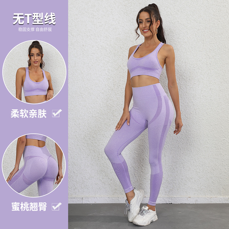 New European and American Yoga Clothes Suit Hip Lifting Sport Fitness Clothes Suit Fashion Beauty Back Bra Yoga Clothes Manufacturer