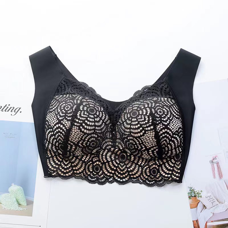 Cross-Border Best-Seller on Douyin Wireless Bra Traceless plus Size Women's Underwear Lace Beauty Back Heat Shaped Bra Thin