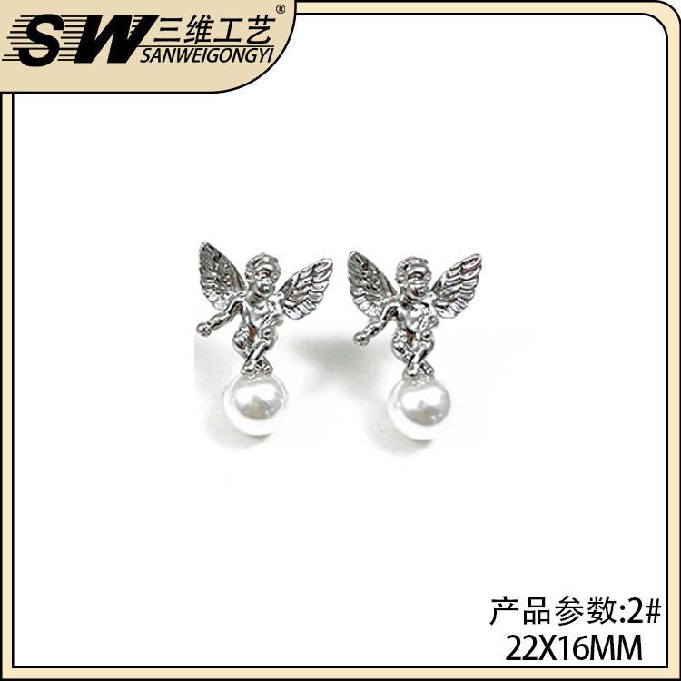 Korean Design Angel Pearl Earrings Female Elegance Retro Stud Earrings French Exquisite Super Fairy Earrings Full of Sense of Design