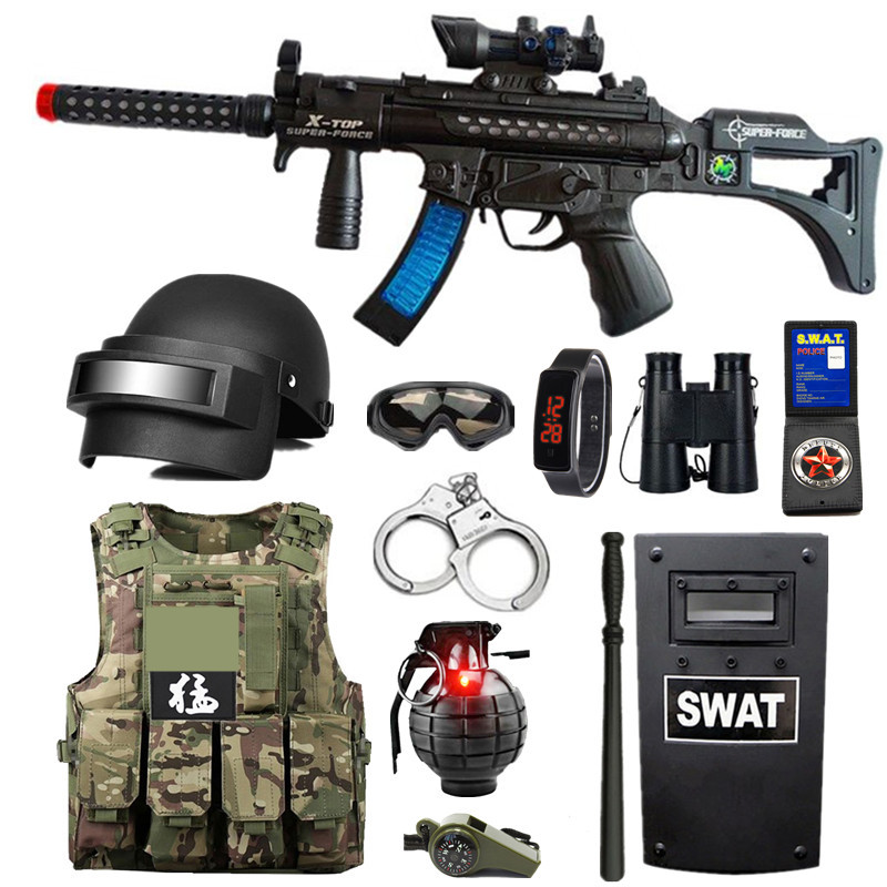 儿童小玩具套装帽子男孩特种兵户外特警装备玩具枪-阿里巴巴