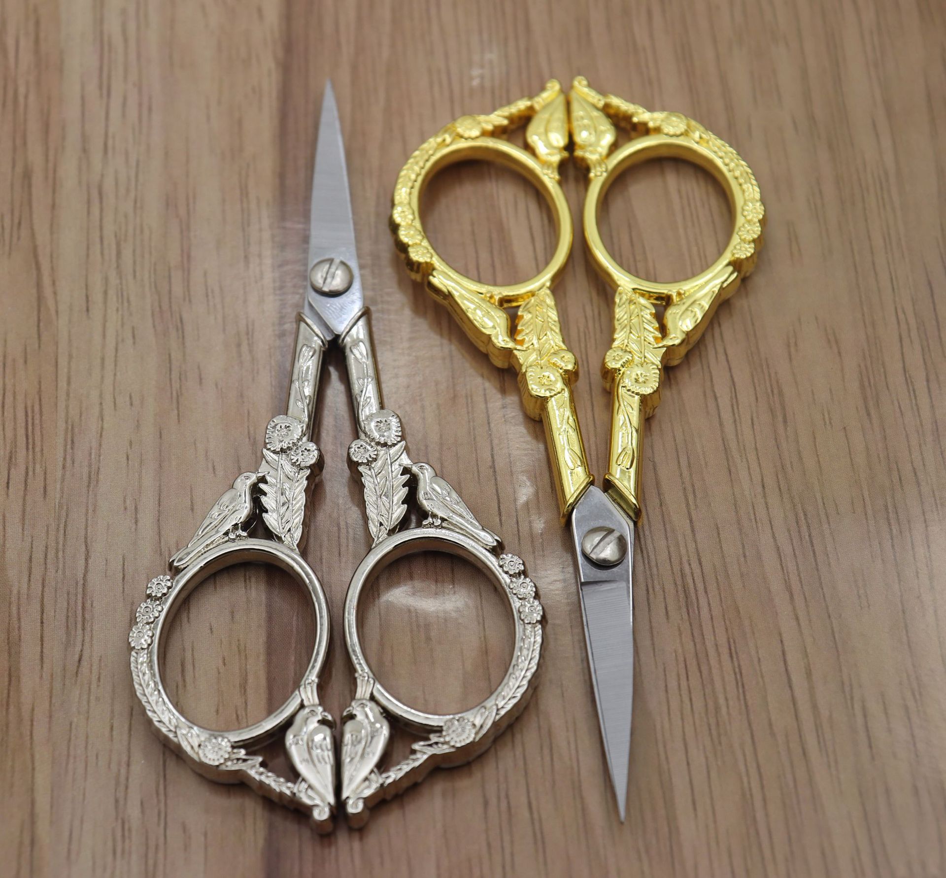 复古小鸟剪雕花剪工艺不锈钢剪刀裁缝剪绣花剪线头茶包剪美容工具