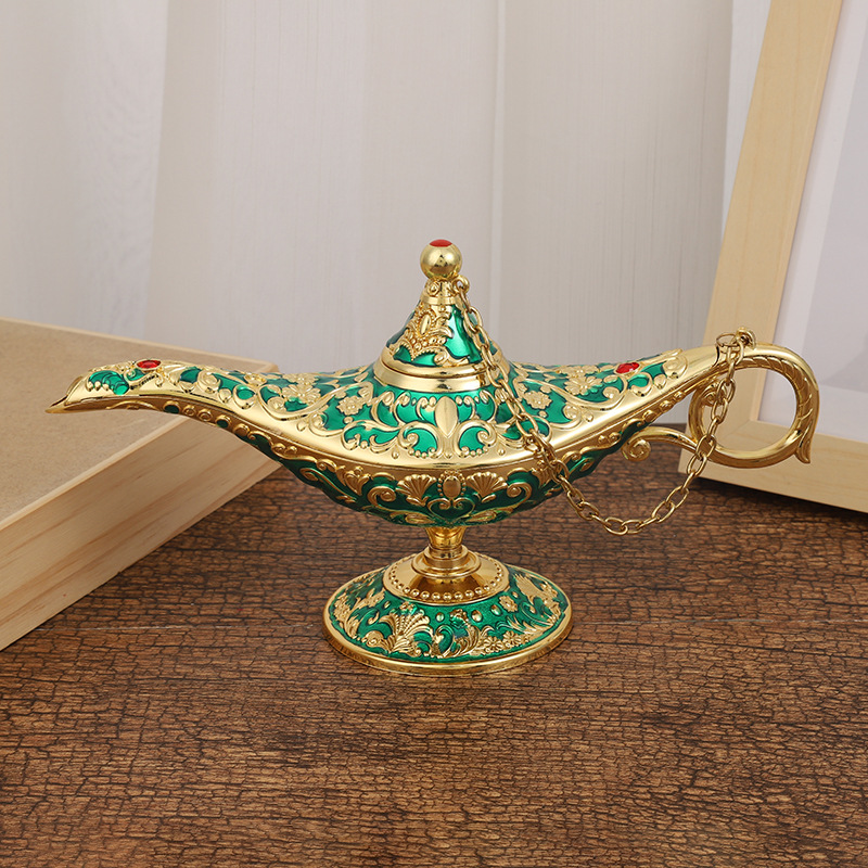 Lamp of Aladdin Medium 21*11 Creative Decoration Wish Magic Lamp Metal Home Decoration Housewarming Gift Wholesale