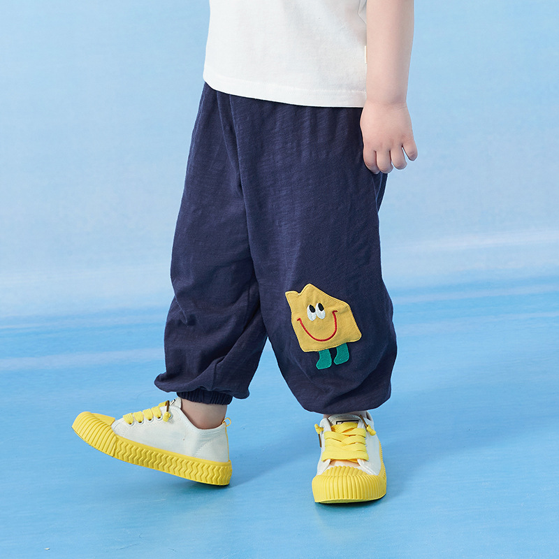 男童防蚊裤儿童裤子夏薄款2022新款休闲裤速干韩版小房子防蚊裤