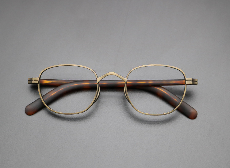 日本手造设计师个性方框磨砂古铜色纯钛复古眼镜全框男女可配度数
