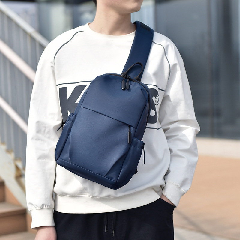 Cross-Border Men's Chest Bag Casual Fashion Shoulder Messenger Bag Student Sports Bag Trendy Backpack Printable Logo