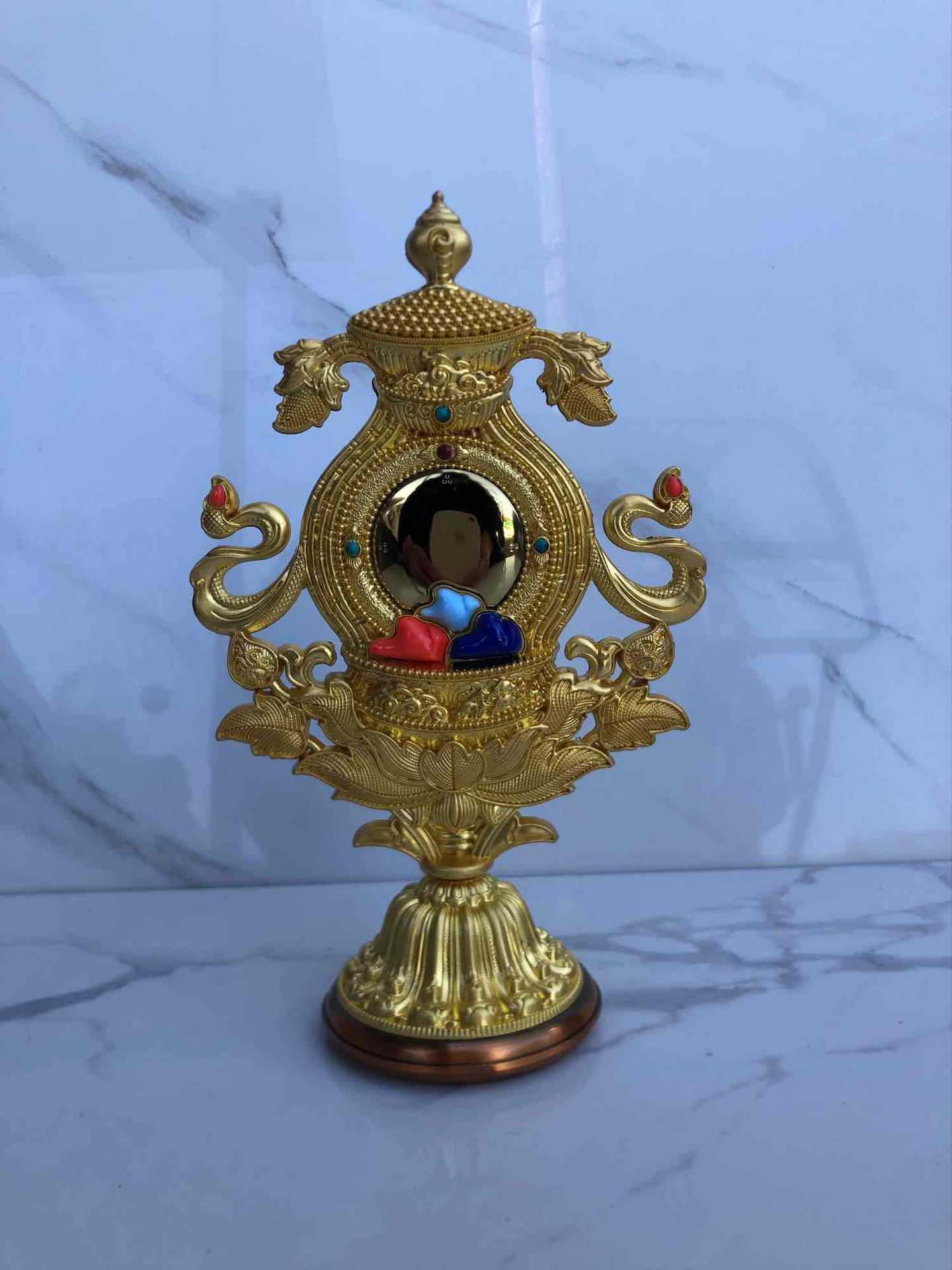 八瑞物吉祥摆件供具精致七珍宝组合佛台家居吉祥八宝准提镜五妙欲
