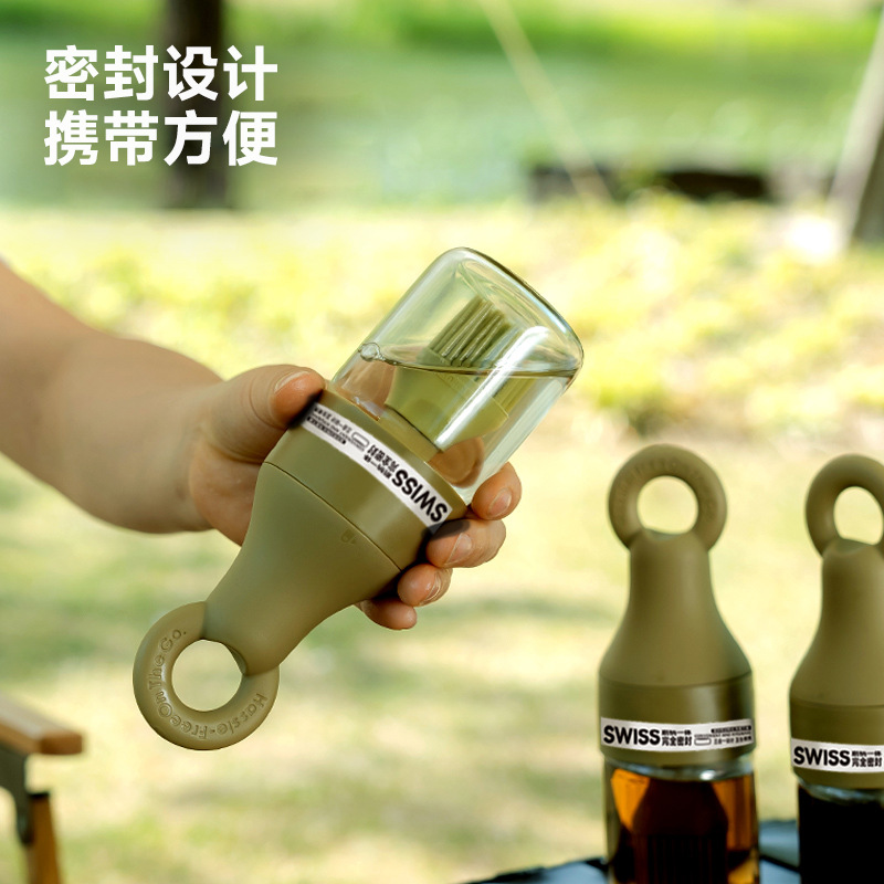 oil brush oil bottle integrated household kitchen high-temperature resistant silicone brush oil brush pot electric baking pan barbecue pancake dedicated oil oil brush