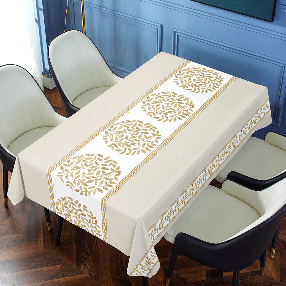 Non-Slip Light Luxury High-Grade Pvc Waterproof Oil-Proof Ins Style Rectangular Coffee Table Cloth Table Cloth Home Wholesale