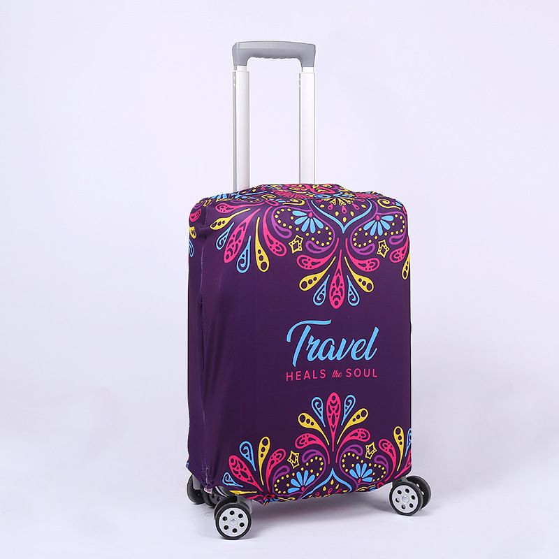 Luggage Protective Cover Wear-Resistant Elastic Case Cover Trolley Case Suitcase Coat Dust Cover Thickened Milk Silk Printing