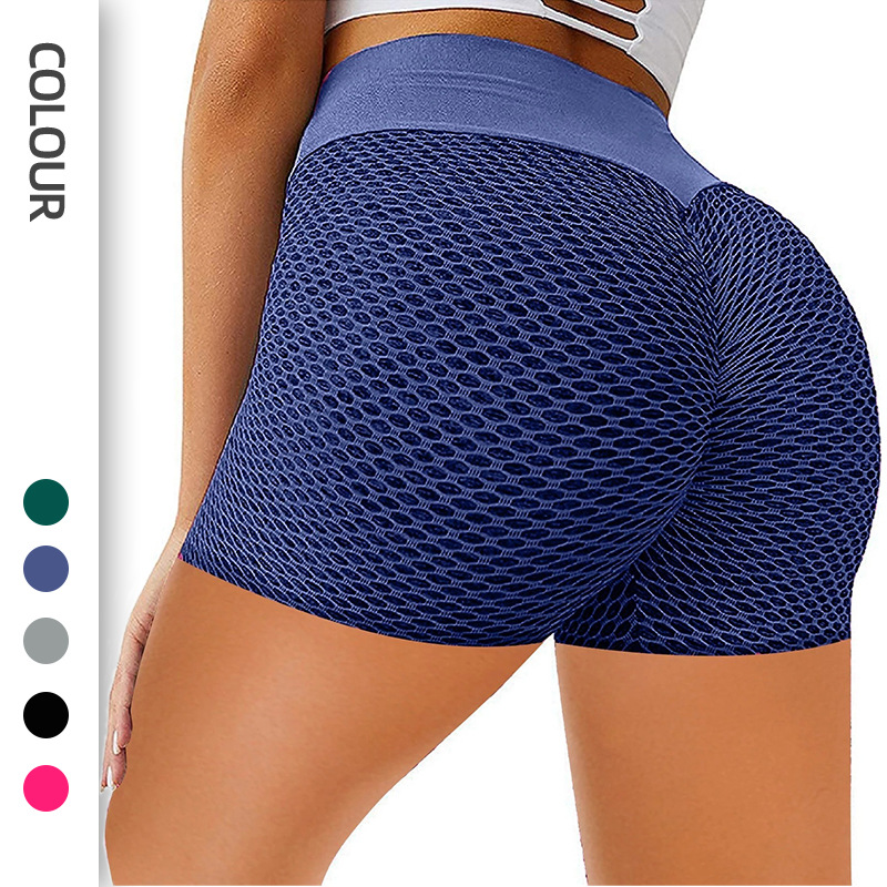 European and American Yoga Clothes New Honeycomb Yoga Pants Peach Hip Yoga Workout Shorts Women