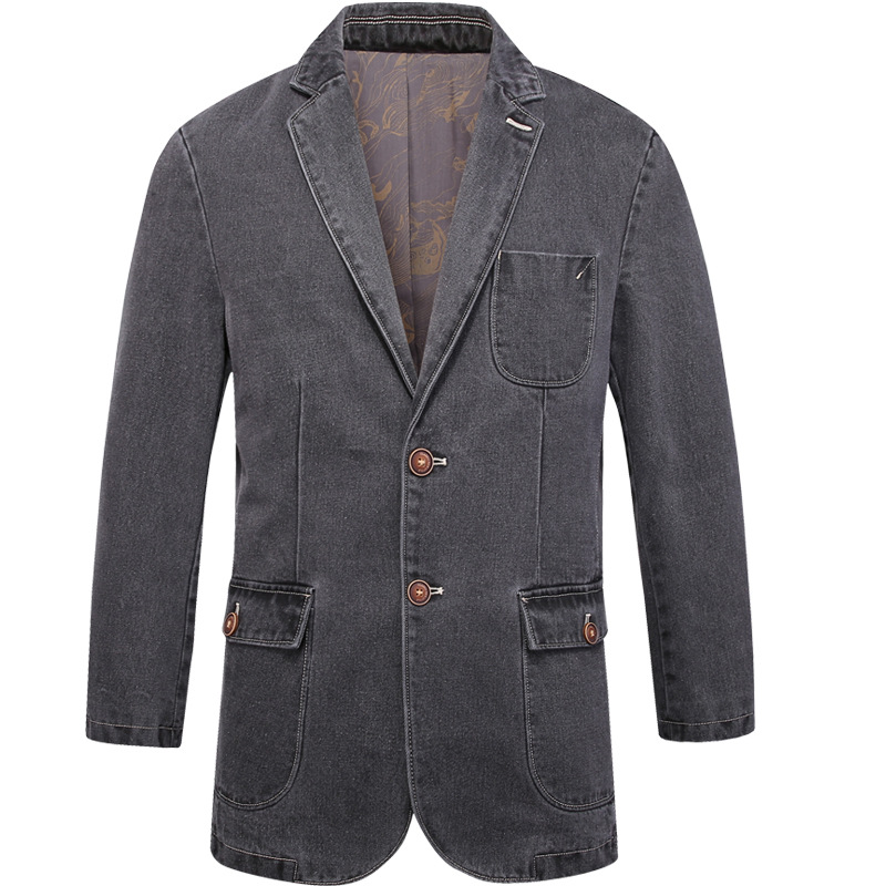 jeep spirit新款男士小西装夹克翻领宽松大码男青年休闲西装外套