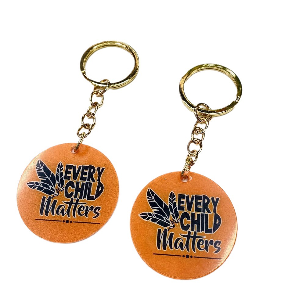 Spot European and American ECM Orange Feather Keychain Orange Every Child Matters Key Chain