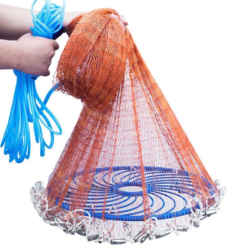 Frisbee Seine American Fishing Net Tire Line Monofilament Line Hand Net Spinning Net Fishnet Fishing Gear Factory Wholesale