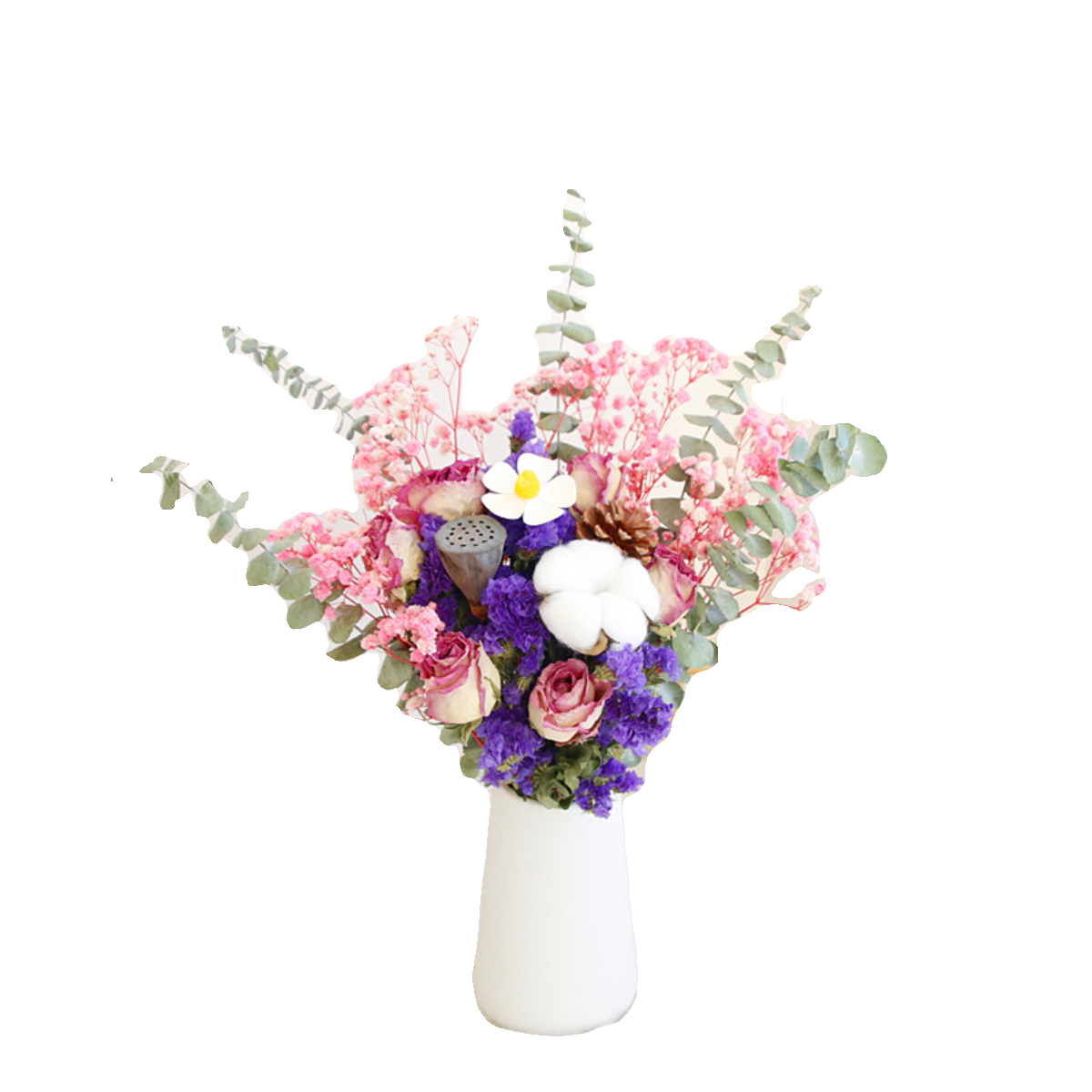 勿忘我满天星棉花花束拍摄道具客厅家居装饰摆件云南干花真花玫瑰