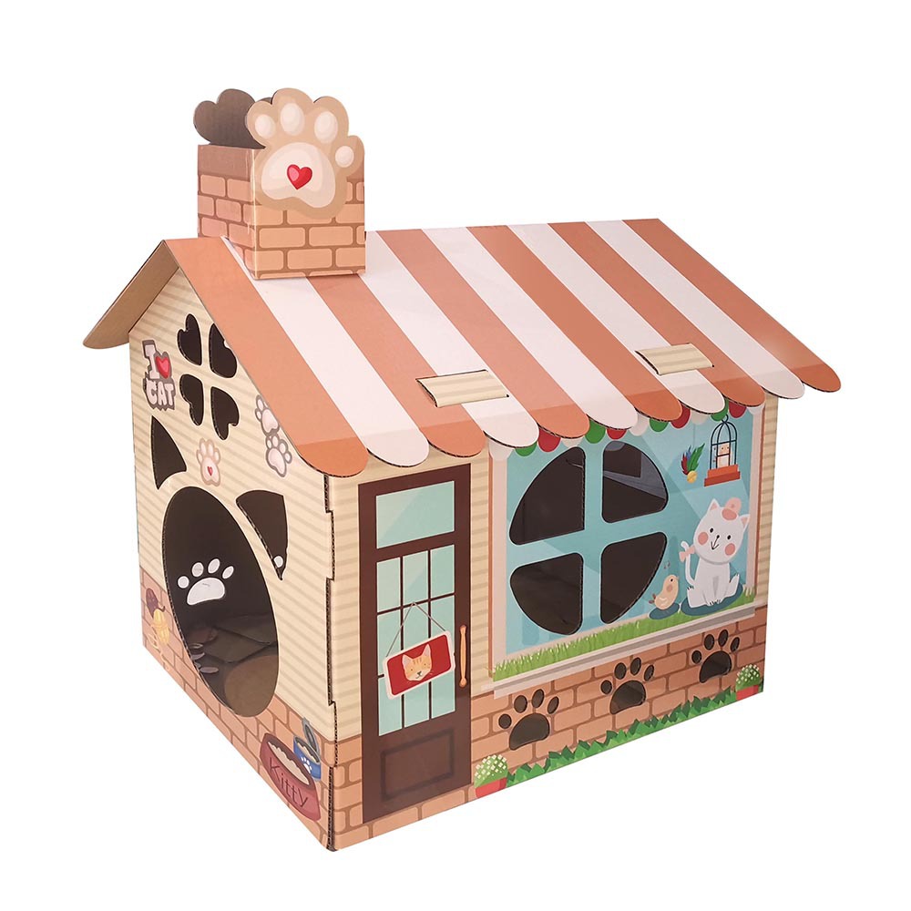 纸猫屋瓦楞猫窝屋纸箱 猫咪小狗宠物箱 瓦楞纸猫抓板猫房子定制