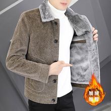 冬季新款金貂绒夹克男士外套加绒加厚潮流韩版修身青年毛呢子上衣