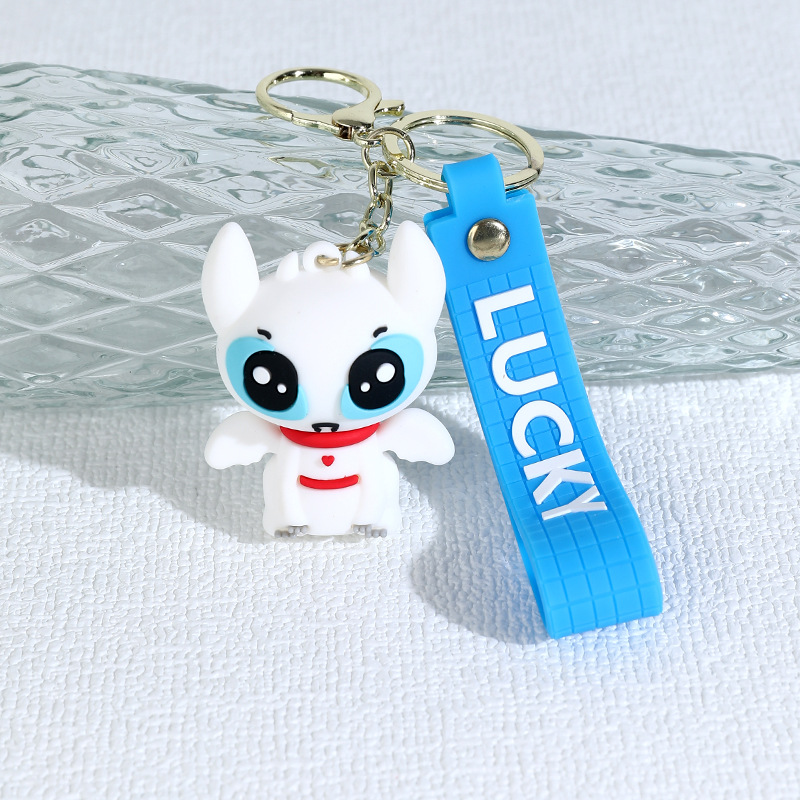 Cartoon Japanese Funny Little Flying Dragon Silicone Doll Keychain Pendant Cute Couple Bags Car Pendant Gift