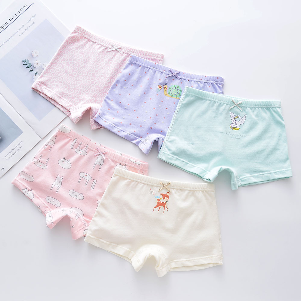 5条装~可乐梨新花色儿童内裤集可爱卡通男童女童平角裤四角裤