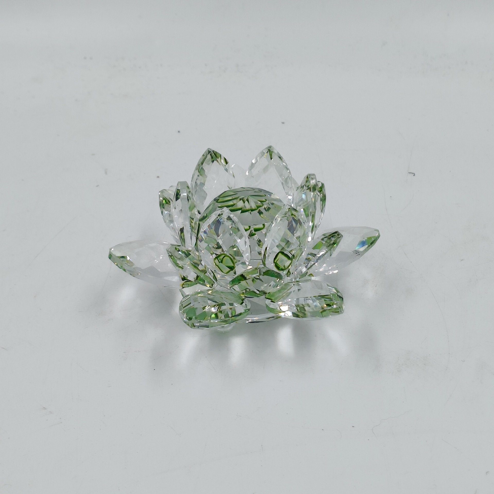 厂家直营七彩水晶莲花摆件居家客厅水晶工艺品办公室精致莲花摆件