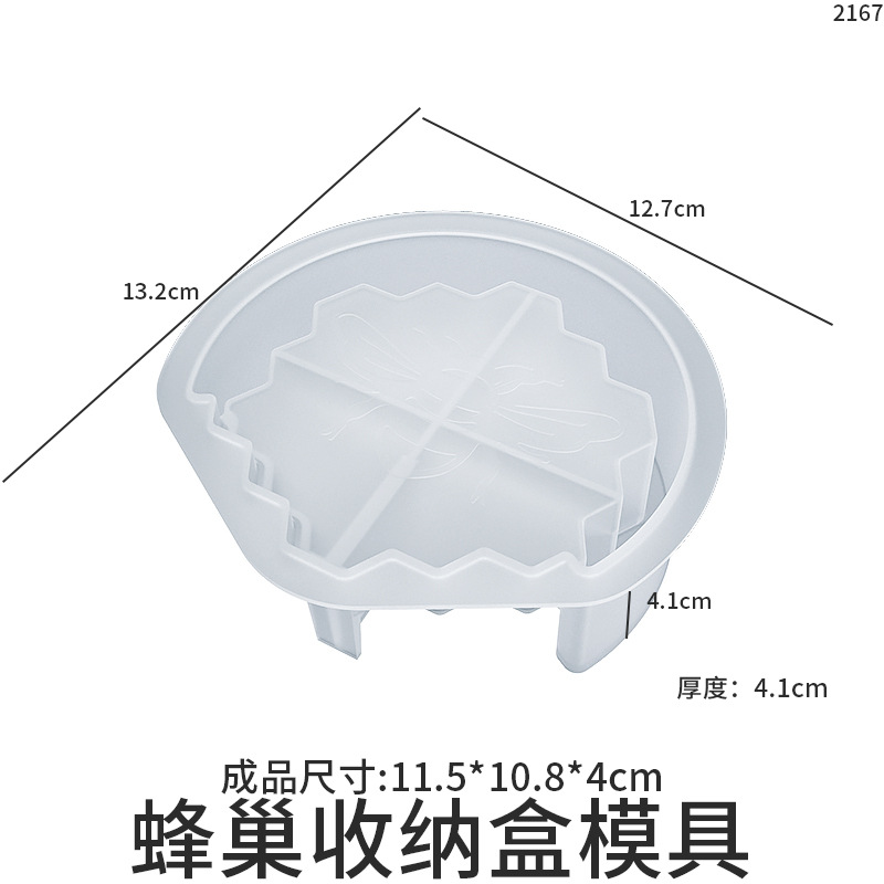 DIY Crystal Glue Bee Coaster Storage Box Honeycomb Honeycomb Coaster Table Gasket Silicone Mold