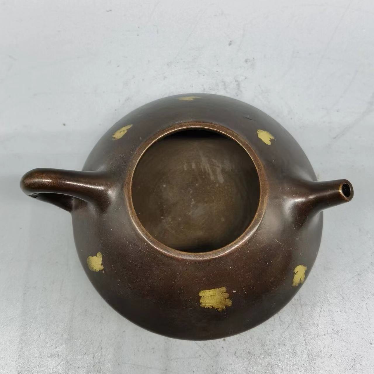 古董古玩批发大清乾隆年制紫铜点金提壶铜壶酒壶提梁壶家居实用茶