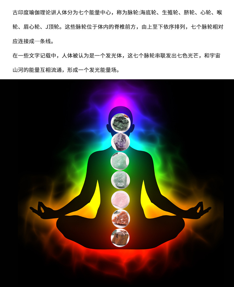 天然七脉轮原石水晶碎石 香薰扩香石 水晶装饰摆件 水晶原石批发