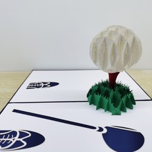 3D立体贺卡 运动创意生日 大学中学小学毕业季高尔夫球祝福贺卡