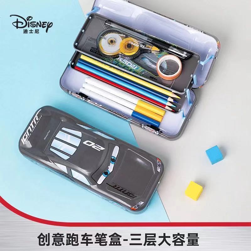 Disney Disney Dm28122 Series Primary School Junior High School Student Three-Layer Large Capacity Cars Car Pencil Case