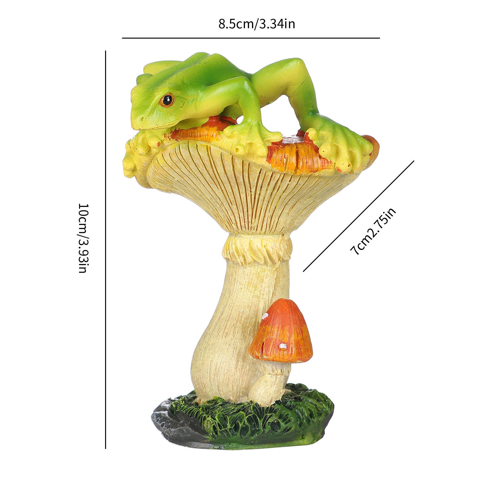 Cross-Border New Frog Mushroom Garden Resin Crafts Outdoor Garden Lawn Potted Landscape Furnishing Articles